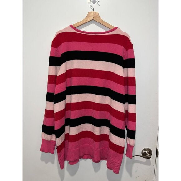 NWT Lane Bryant Pink Striped Pullover V-neck Long Tunic Women's Plus Size 22/24 - Picture 5 of 11